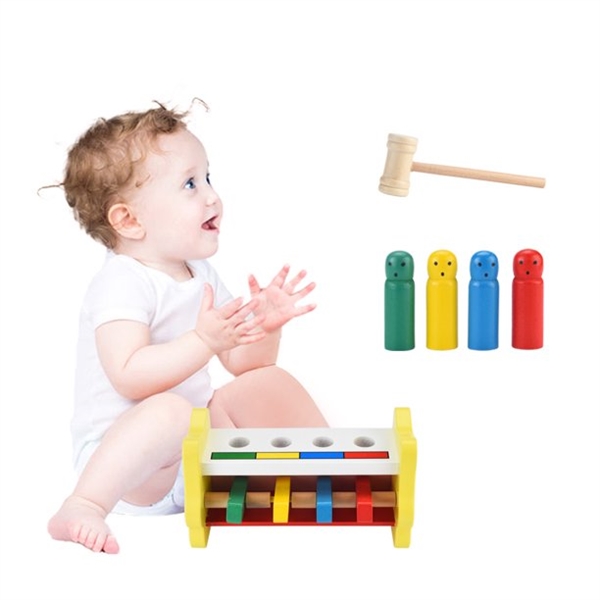 Wooden Pounding Bench Hammering Toys with Mallet Strike Game Educative Toddler